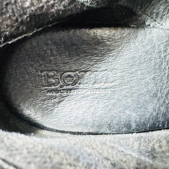 Born Boots Women 7.5 Black Leather Ankle Bootie Buckle Strap Block Heel Side Zip - Picture 10 of 12